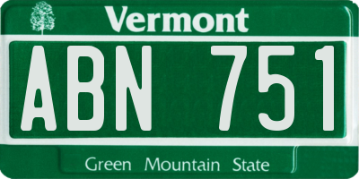 VT license plate ABN751