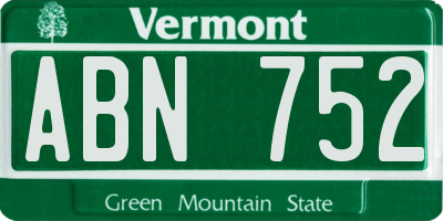 VT license plate ABN752