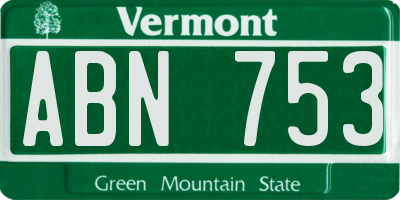 VT license plate ABN753