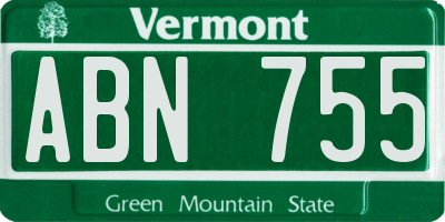 VT license plate ABN755