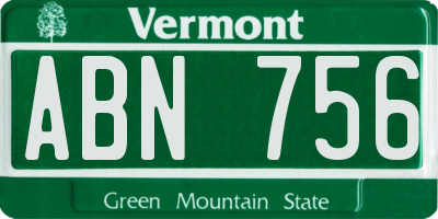 VT license plate ABN756