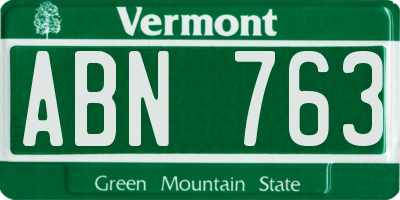 VT license plate ABN763