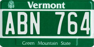 VT license plate ABN764