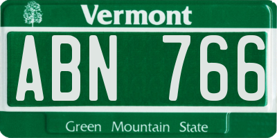 VT license plate ABN766