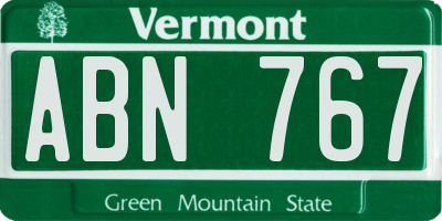 VT license plate ABN767