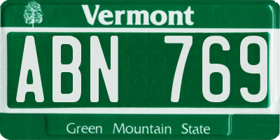 VT license plate ABN769