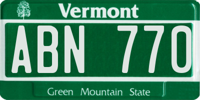 VT license plate ABN770