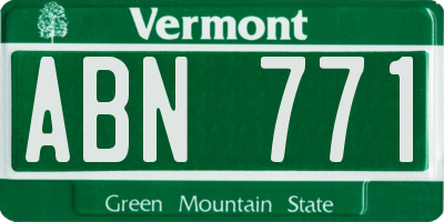 VT license plate ABN771