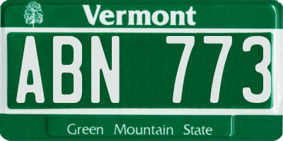 VT license plate ABN773