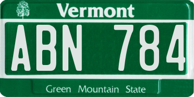 VT license plate ABN784