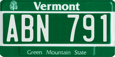 VT license plate ABN791