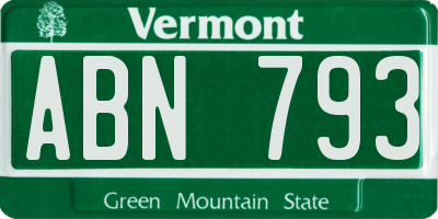 VT license plate ABN793