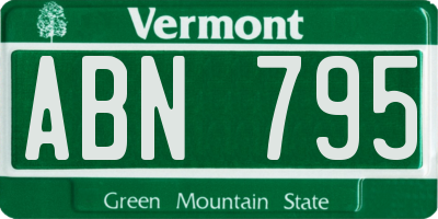 VT license plate ABN795