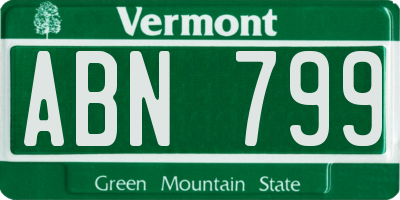 VT license plate ABN799