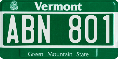 VT license plate ABN801