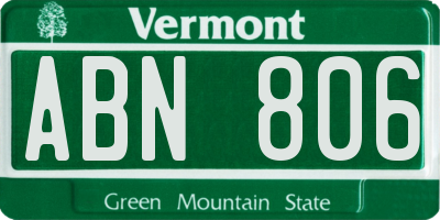 VT license plate ABN806