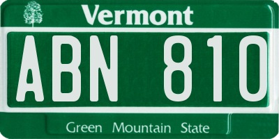 VT license plate ABN810