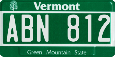 VT license plate ABN812