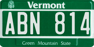 VT license plate ABN814