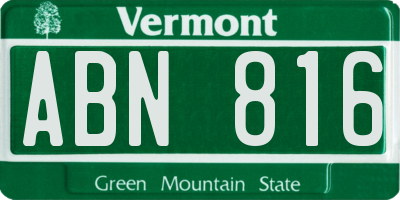 VT license plate ABN816