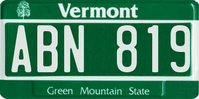 VT license plate ABN819