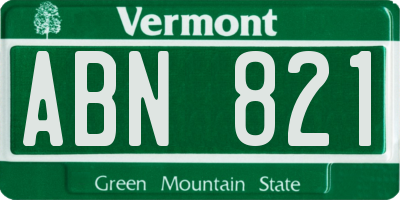 VT license plate ABN821