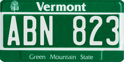 VT license plate ABN823