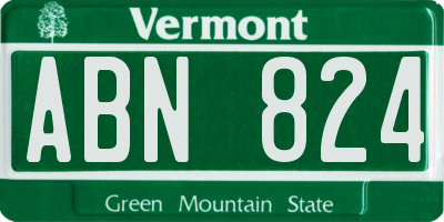 VT license plate ABN824