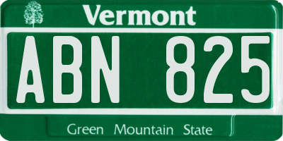 VT license plate ABN825