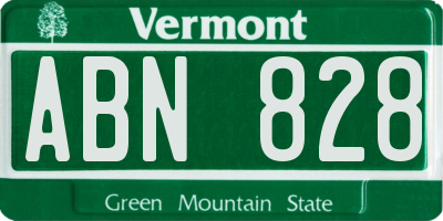 VT license plate ABN828