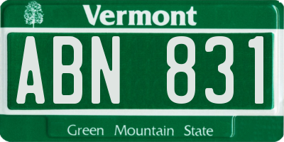 VT license plate ABN831