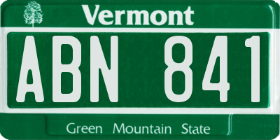 VT license plate ABN841