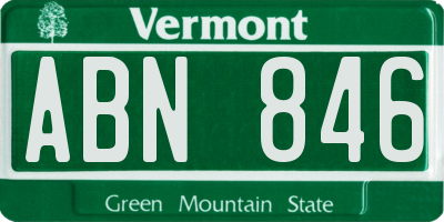 VT license plate ABN846