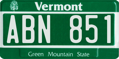 VT license plate ABN851