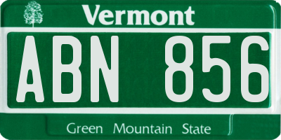 VT license plate ABN856