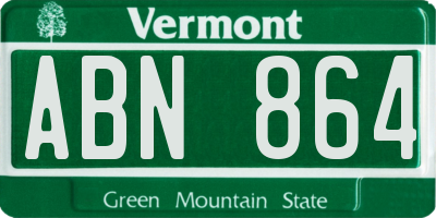 VT license plate ABN864