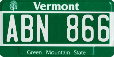 VT license plate ABN866