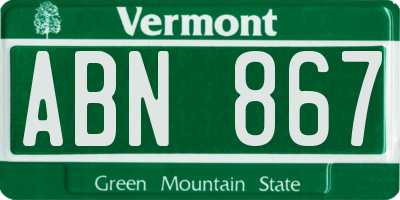 VT license plate ABN867