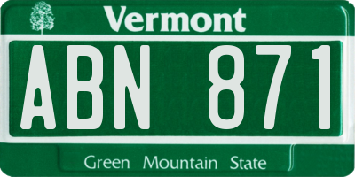 VT license plate ABN871