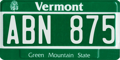 VT license plate ABN875