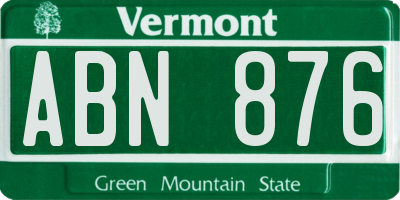 VT license plate ABN876