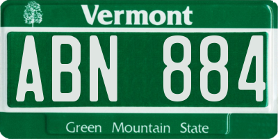 VT license plate ABN884