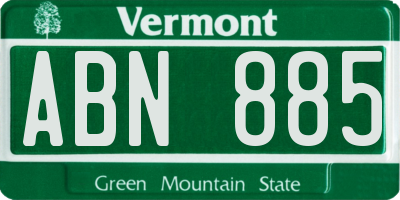 VT license plate ABN885