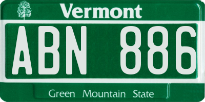 VT license plate ABN886