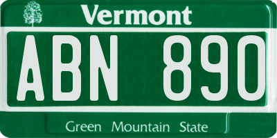 VT license plate ABN890