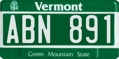 VT license plate ABN891