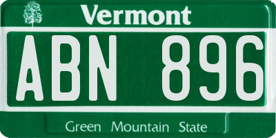 VT license plate ABN896