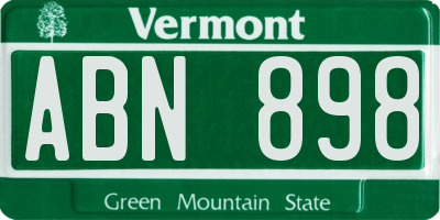 VT license plate ABN898