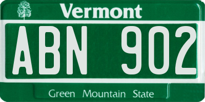 VT license plate ABN902