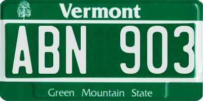 VT license plate ABN903